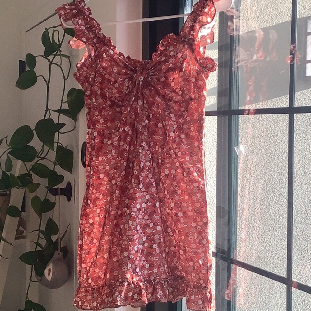 Size small orange floral mini dress